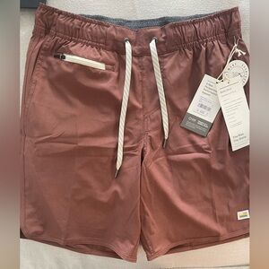 Vuori Banks Shorts men’s XS hazelnut linen texture